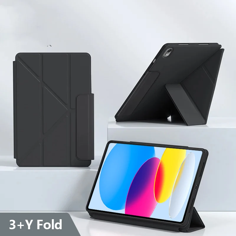 Coque For iPad 11 A16 Case 3+Y-Fold Magnetic PU Leather Stand Tablet Funda For iPad 11th Generation Case Cover