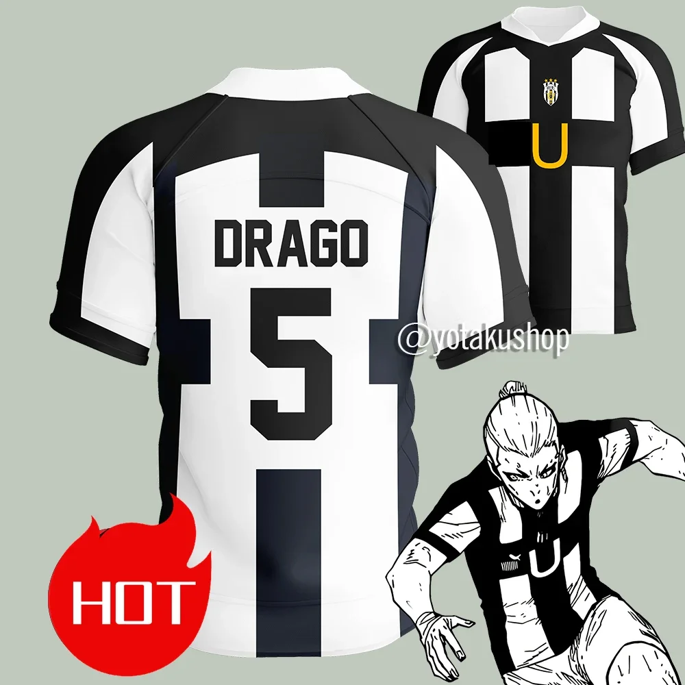 2025 الأزرق قفل يوبرز جيرسي كرة القدم الخامس الرقبة تي شيرت تأثيري الزي الرسمي بارو أيكو لورينزو تي شيرت للجنسين أوبر الشارع ارتداء القمم #6