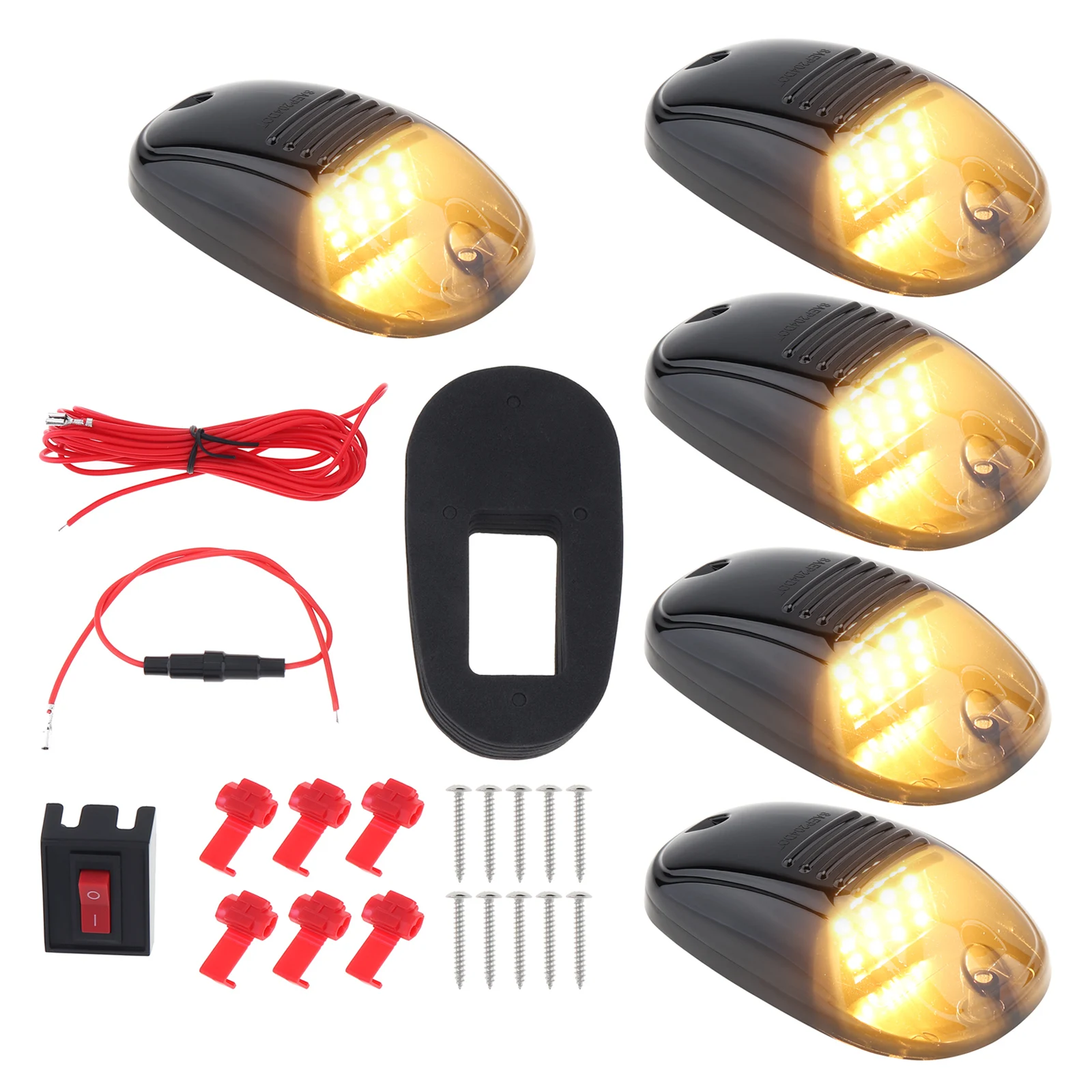 

5pcs 12-24V LED Car Side Marker Tail Light Amber Trailer Truck Lamp Bus Truck External Lights Waterproof ATV