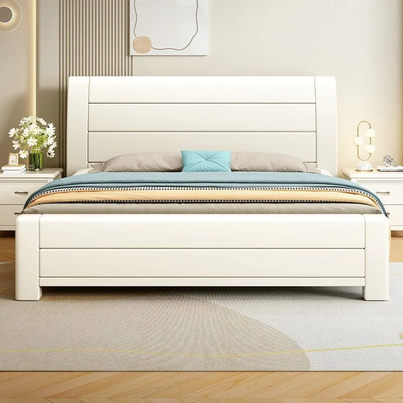 Walnuss-Massivholz 1,8 Meter Hauptschlafzimmer Doppelbett 1,5 Meter Zweitschlafzimmer Bett mit Stauraum