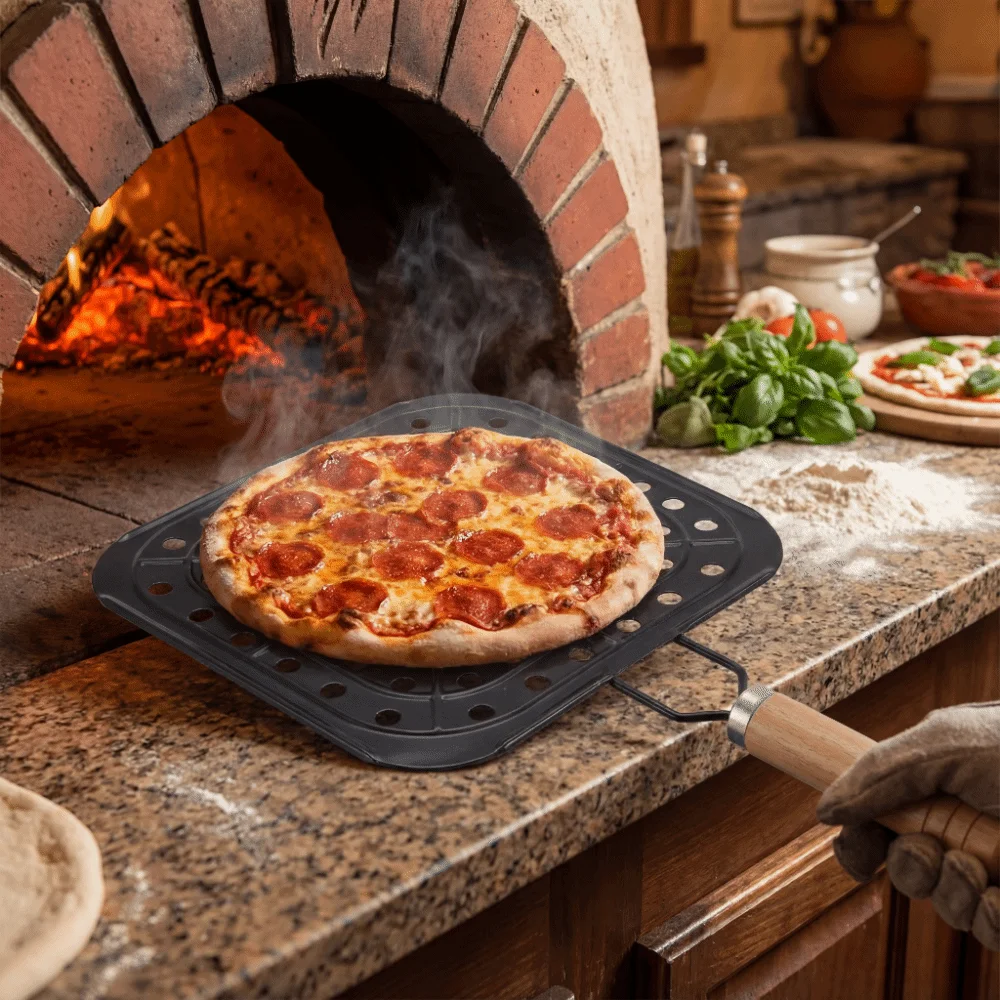 Stainless Steel Heat Diffuser Plate Anti Slip Wooden Handle Induction Adapter Plate Pot Holder Pizza Spatula