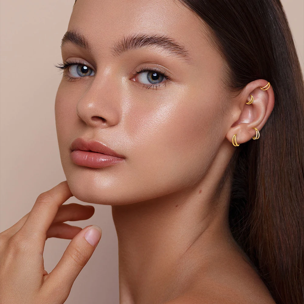 F136 G23 Titanium Nose Ring 16G Hinged Segment CZ Septum Clicke Daith Earrings Hoops Ear Cartilage Tragus Helix Piercing Jewelry