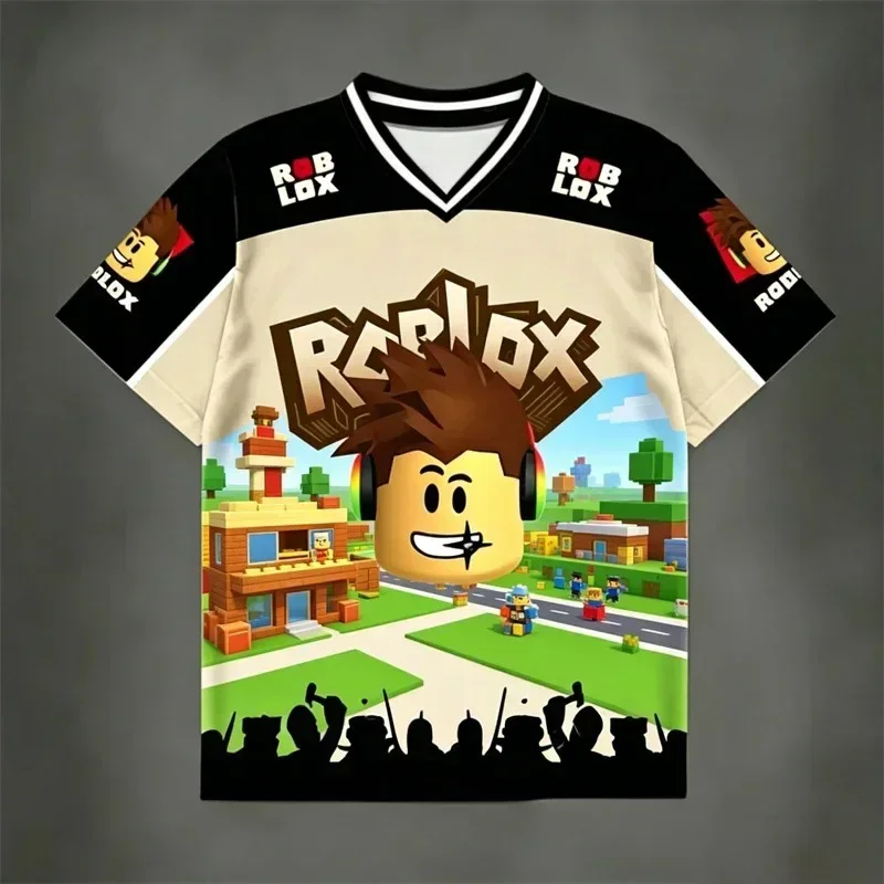Roblox Game Kids T-shirt Cosplay Costumes Child Cartoon Adult Short Sleeve Top 3D Print Casual Roblox Street Clothes
