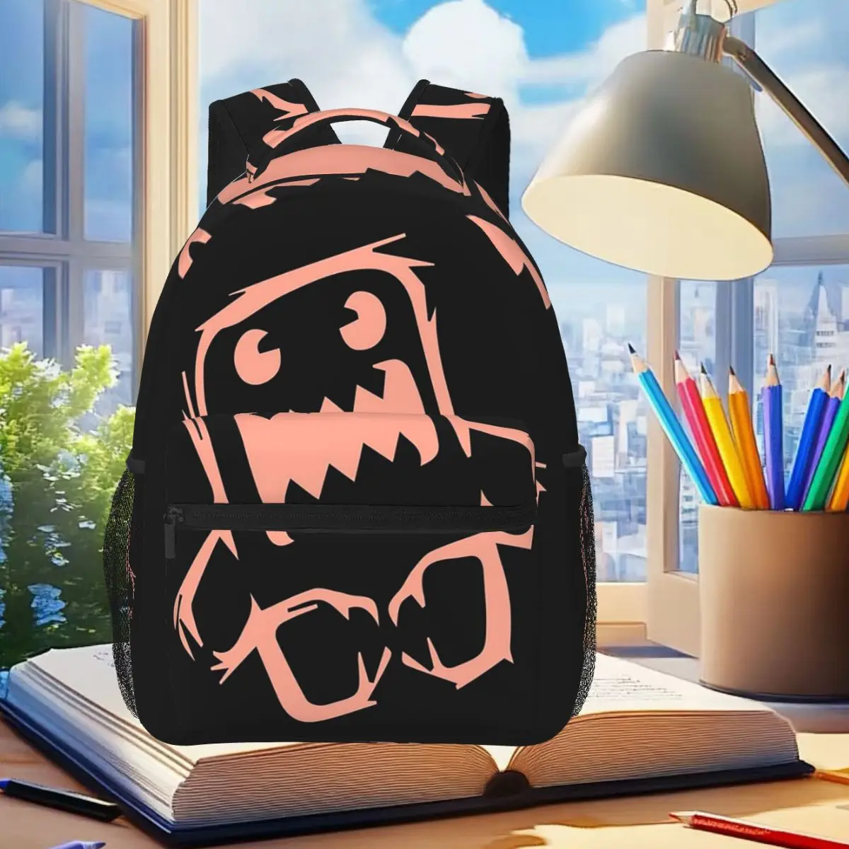 

Funny Monster Backpack Student Boys Girls BookBag Kids School Bag Laptop Shoulder Bags for Men Women