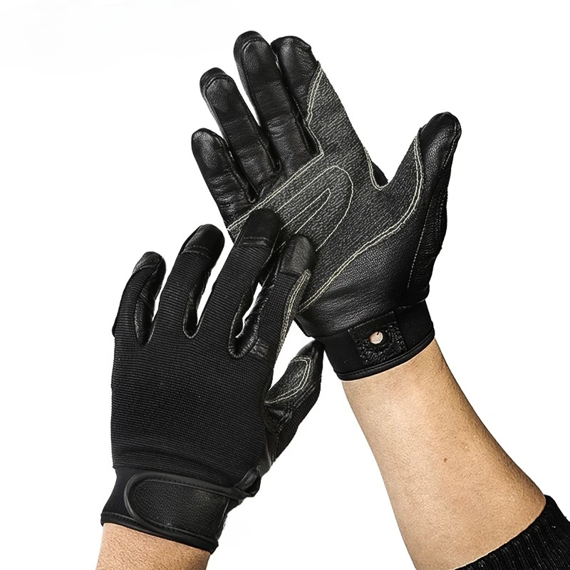 Xinda Black Wear-Resistant Full-Finger Gloves for Downhill Climbing SRT Outdoor Sports