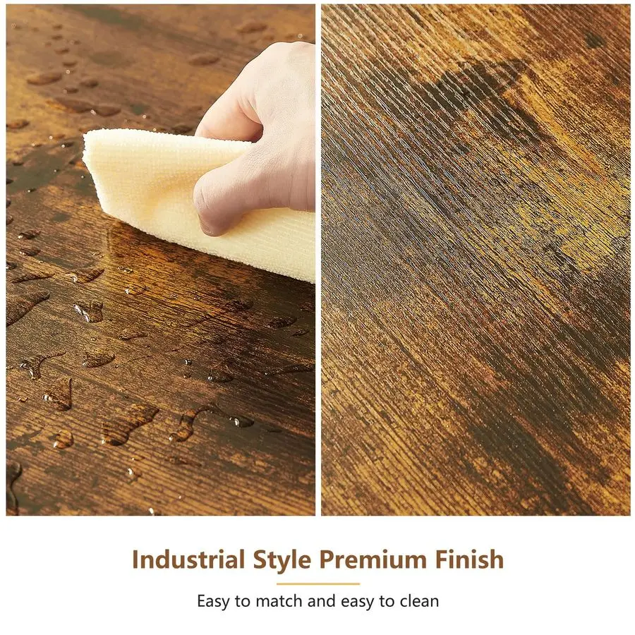 Барный стол с табуретками, набор из 2 шт., промышленный 3-компонентный небольшой обеденный диван-стол и стулья высотой, набор из 2 шт., коричневый