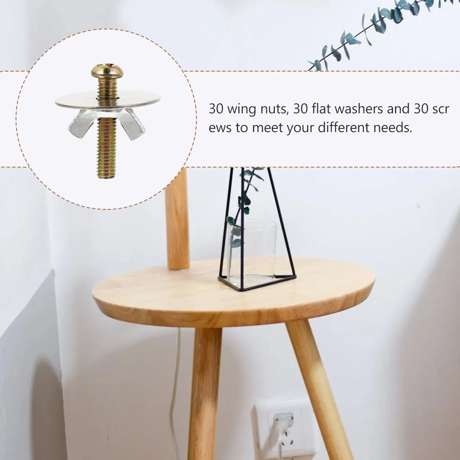 

30 комплектов: Набор гаек-барашков, плоские шайбы и винты из нержавеющей стали для сборки птичьих гнезд, крепежные детали для гнездовых ящиков