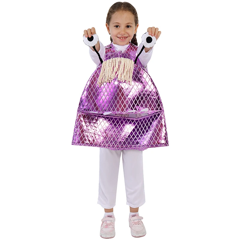 Purple Mary Monsters Child Fancy Dress Up Girl Boo Monster Halloween Costume