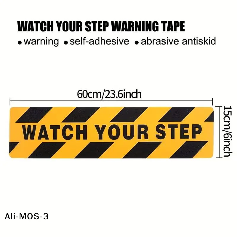 Step Safety Warning Stickers Pack of 10 Anti Slip Caution Labels for Factory Escape Route Hotel Corridor