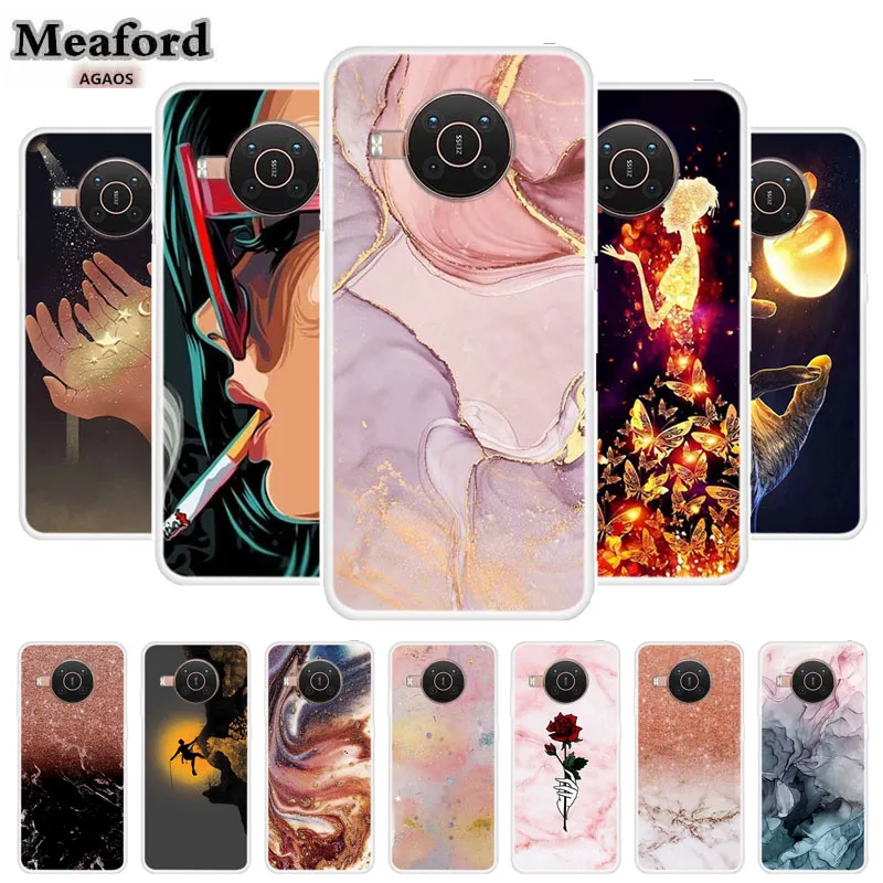 Capa de silicone tpu macia para nokia x20 5g, capa transparente para nokia x 20 5g ta-1341 ta-1344