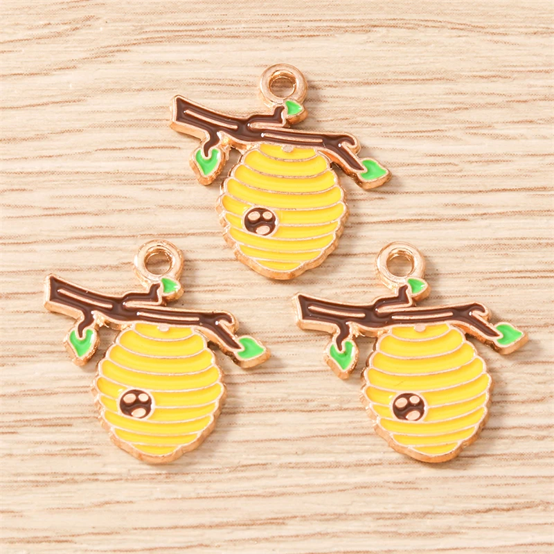 10 Stück Mix Cartoon Tier Biene Charms Emaille Honigbiene Blume Charms Anhänger für Schmuckherstellung Halsketten Ohrringe DIY Handwerk Geschenk – Detail 18
