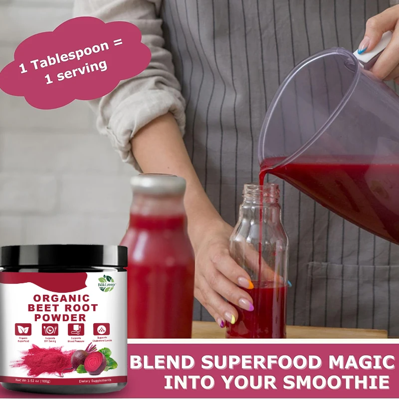 Organic Beet Root Powder- Plant Based Beetroot Antioxidant, Supports Active Lifestyle & Healthy Circulation Gluten-Free