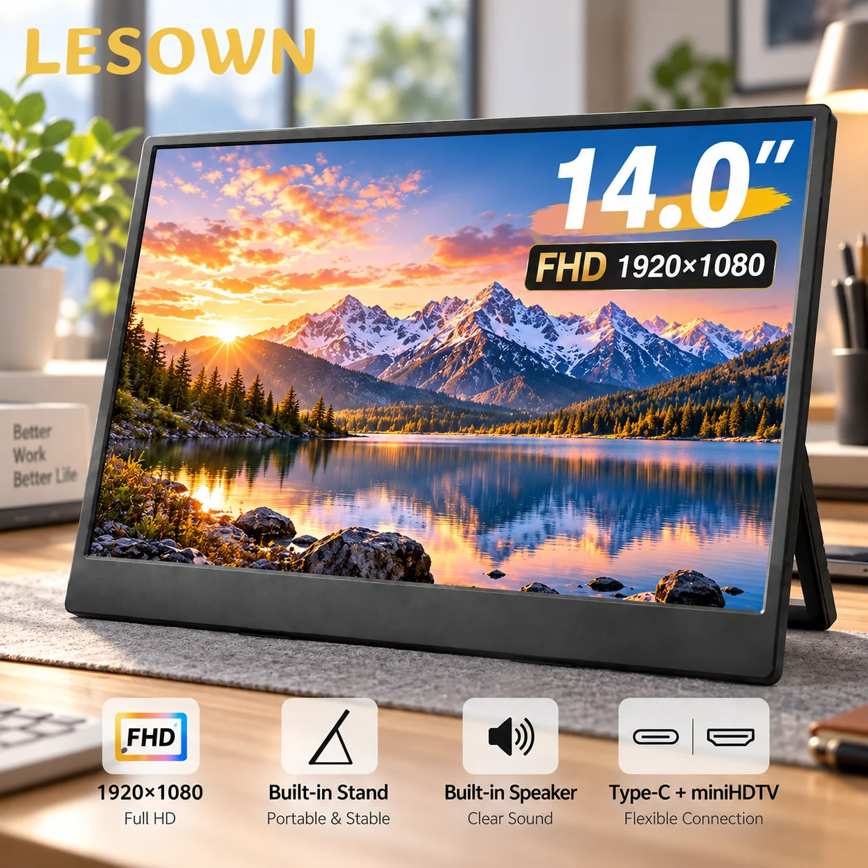 Portable Touchscreen Monitor For Laptop - LESOWN 14/16