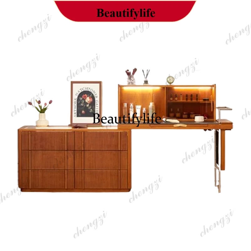 M178 Folding Outlet Glass Vanity Tables Wood Woman Brown Storage Drawers Dresser Makeup Luxury Nordic Coiffeuse