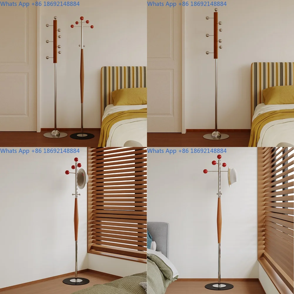 

Mid Century Modern Nordic Stainless Steel Standing Coat Rack for Bedroom Storage Luxury Style