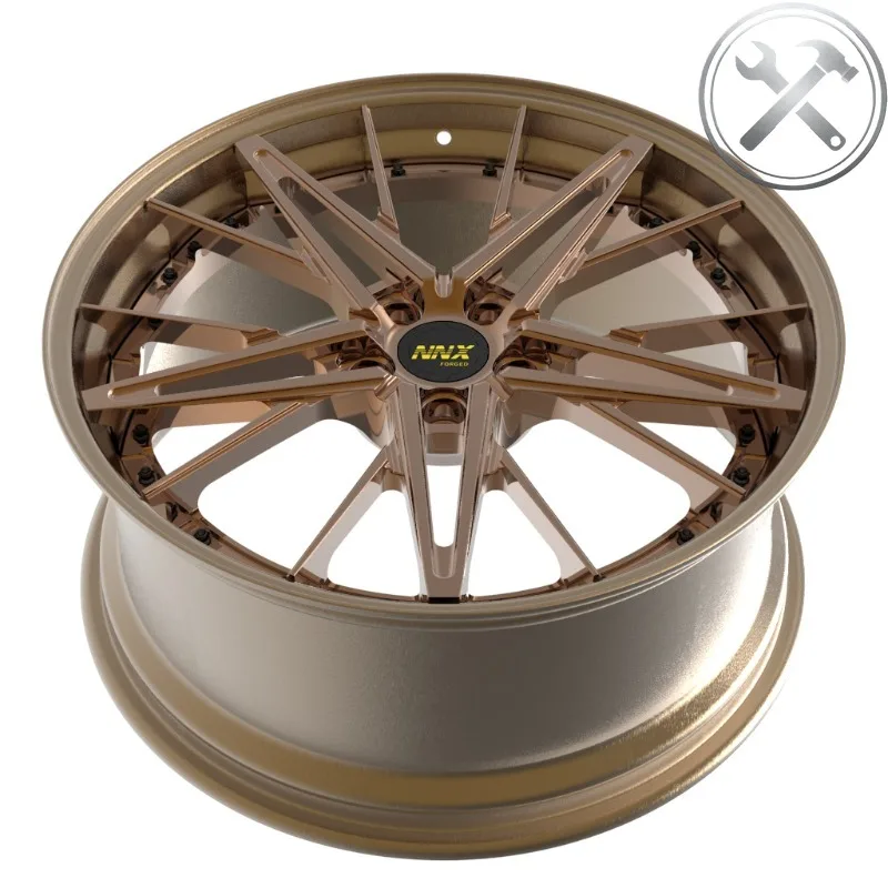 

18-24 Inch Chrome Staggered Spoke Brushed Aluminum Forged Wheels 5x112 5x120 5x114.3 Polished Lip Alloy Rims