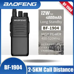 BaoFeng Walkie Talkie BF-1904 Profesjonalne radio penetrujące o dużej mocy obsługuje ładowanie typu C Daleki zasięg Mocny przenośny