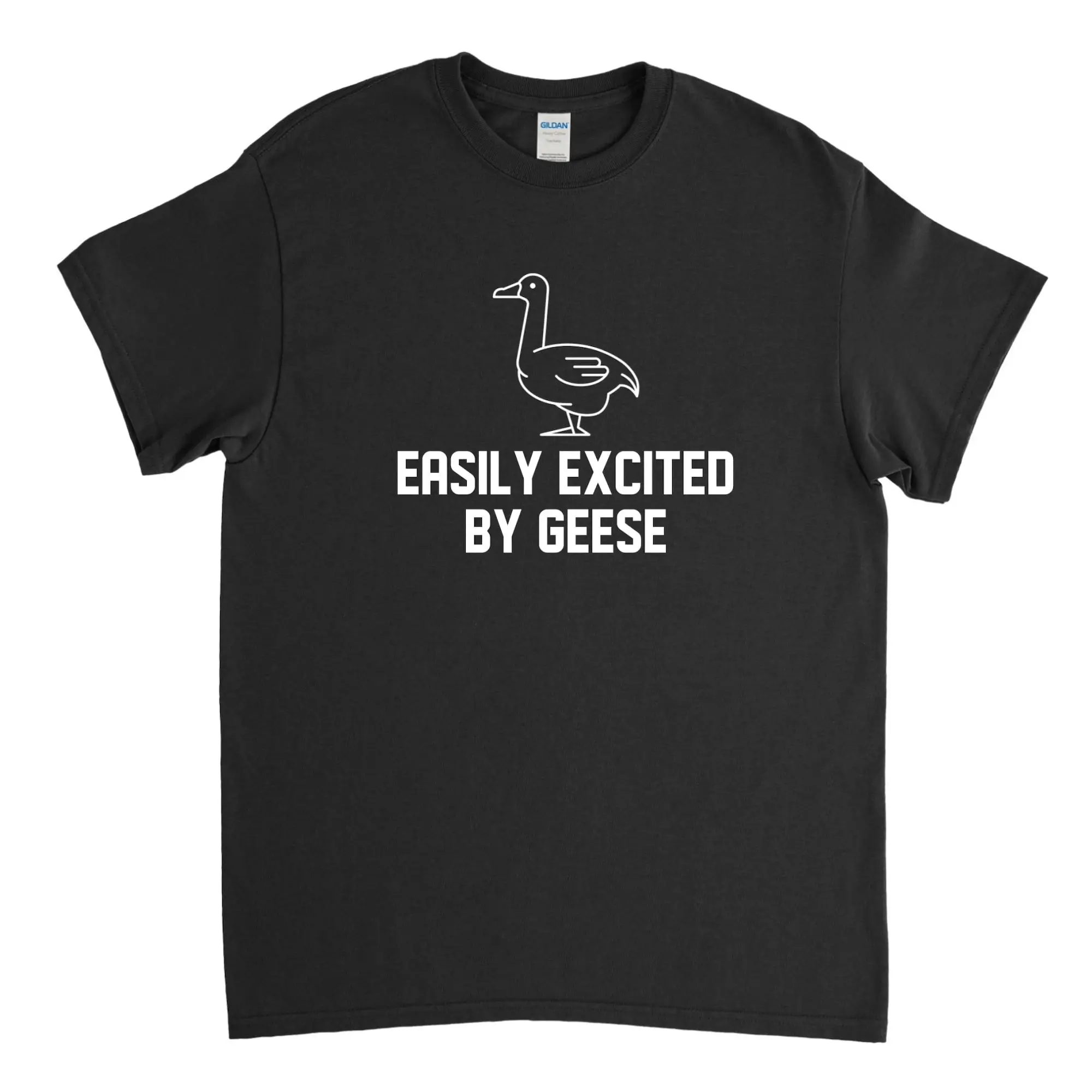 Easily Excited by Geese,Goose Shirt Farmer FunnyTee