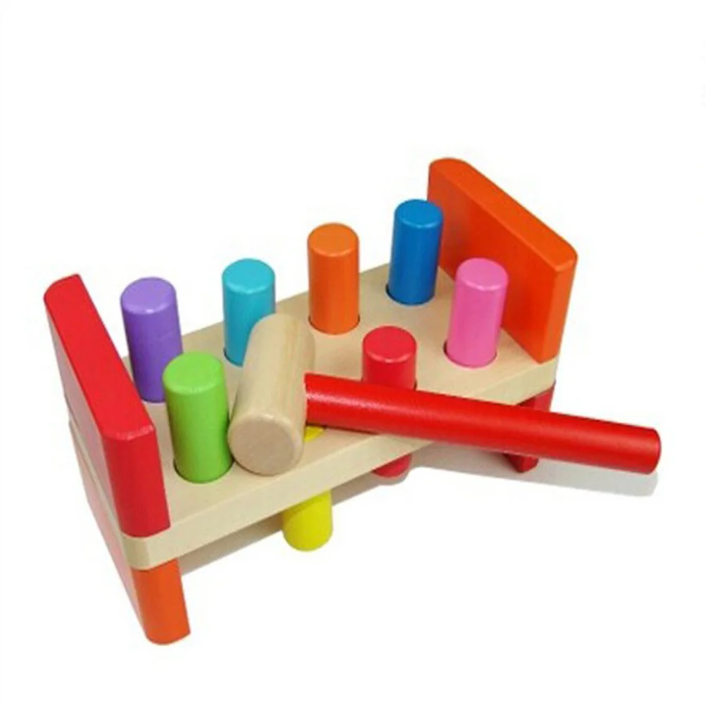 

Educational Toy Wooden Hammer Pounding Bench Early Educational Toys for Toddlers Kids Wooden Pounding Toys