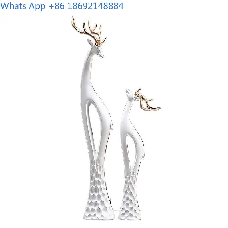 Tall Deer Figurine for Living Room Decorative Art Piece for Home Entrance