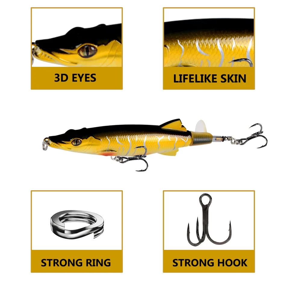 1PC Propeller Spin Bait Lures Surface Tractor Loyal Bait Imitation Hard Bait Road Runner Bait Squid Hooks Bait  Fishing Lures