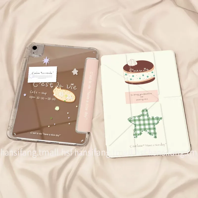 Cartoon Dessert Cake Stars Cute Creative Y Folding Mirror For iPad Case iPad MINI AIR 1 2 5 6 7 8 9 10 11 13