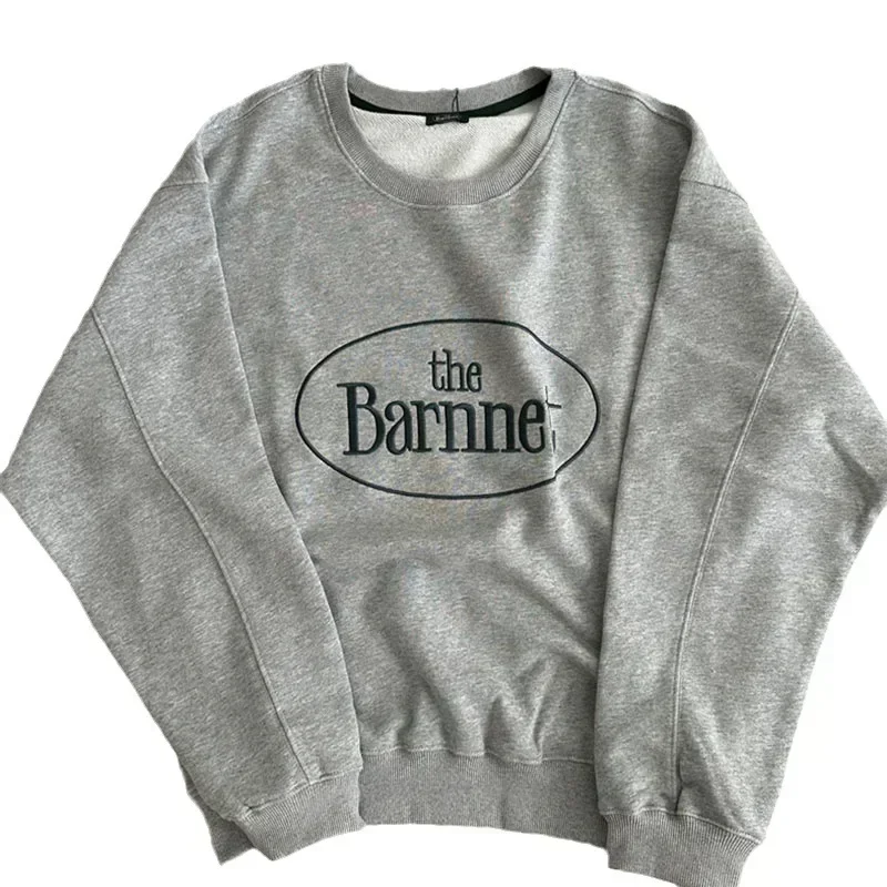 Barnnet 여성용 라운드넥 스웨트셔츠, 긴팔, 루즈한 풀오버 자수 스트리트웨어, 캐쥬얼 가을 상의, 원 사이즈 하이 퀄리티