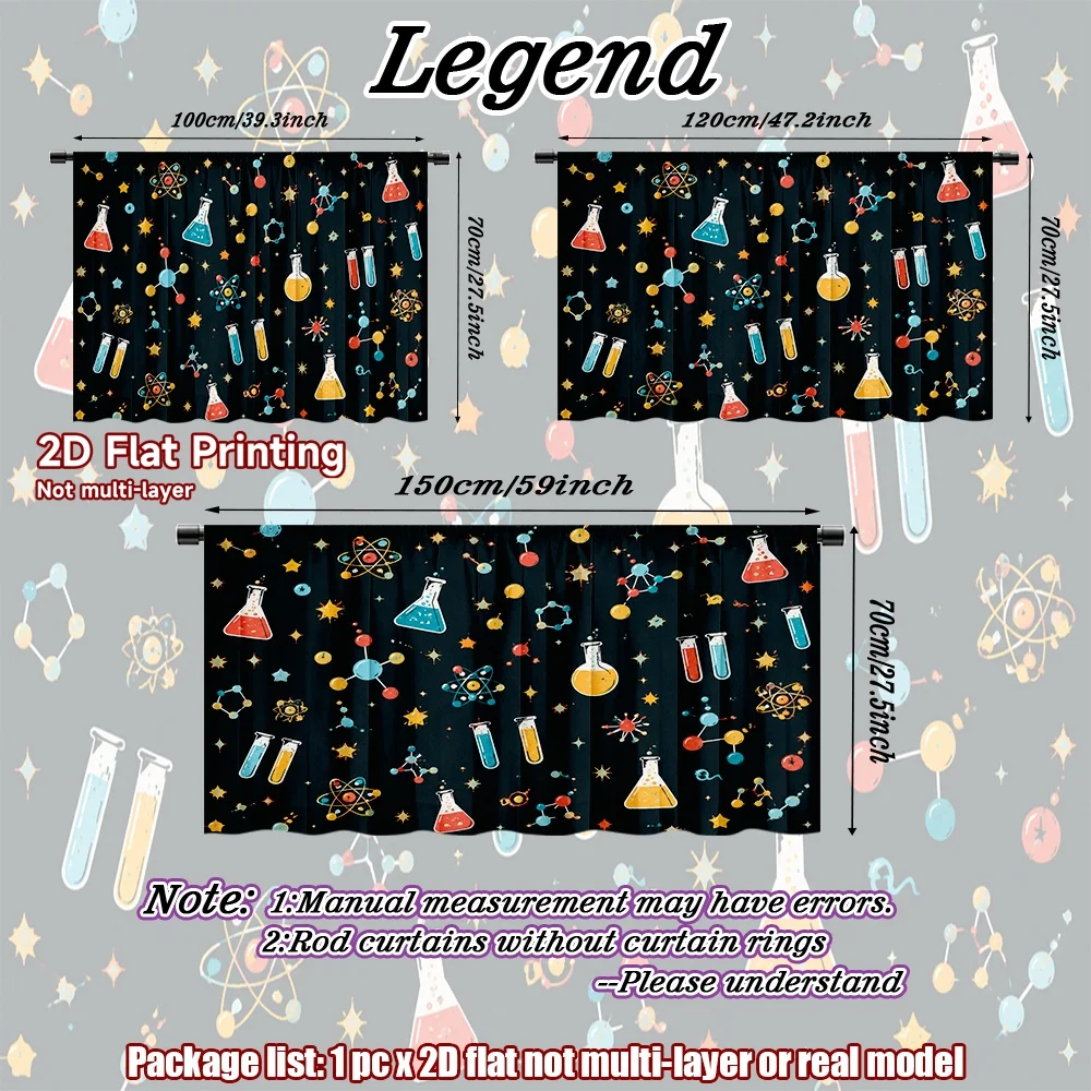 2D flat 1pc Retro country style shoe cabinet curtains Science Lab Icons Digital printing Simple, modern, and comfortable festive