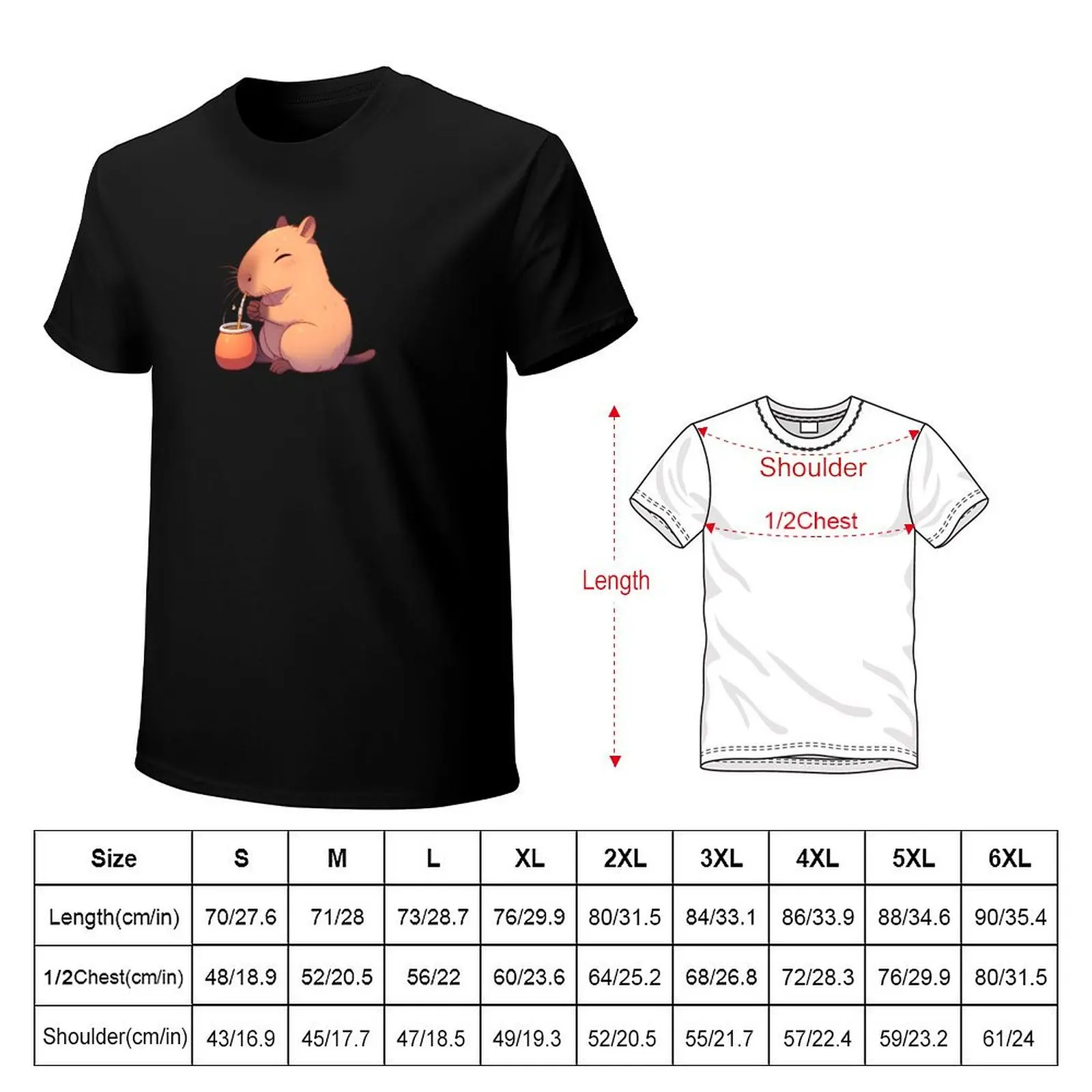 Capybara drinking mate T-Shirt funny t shirts cotton T-Shirt
