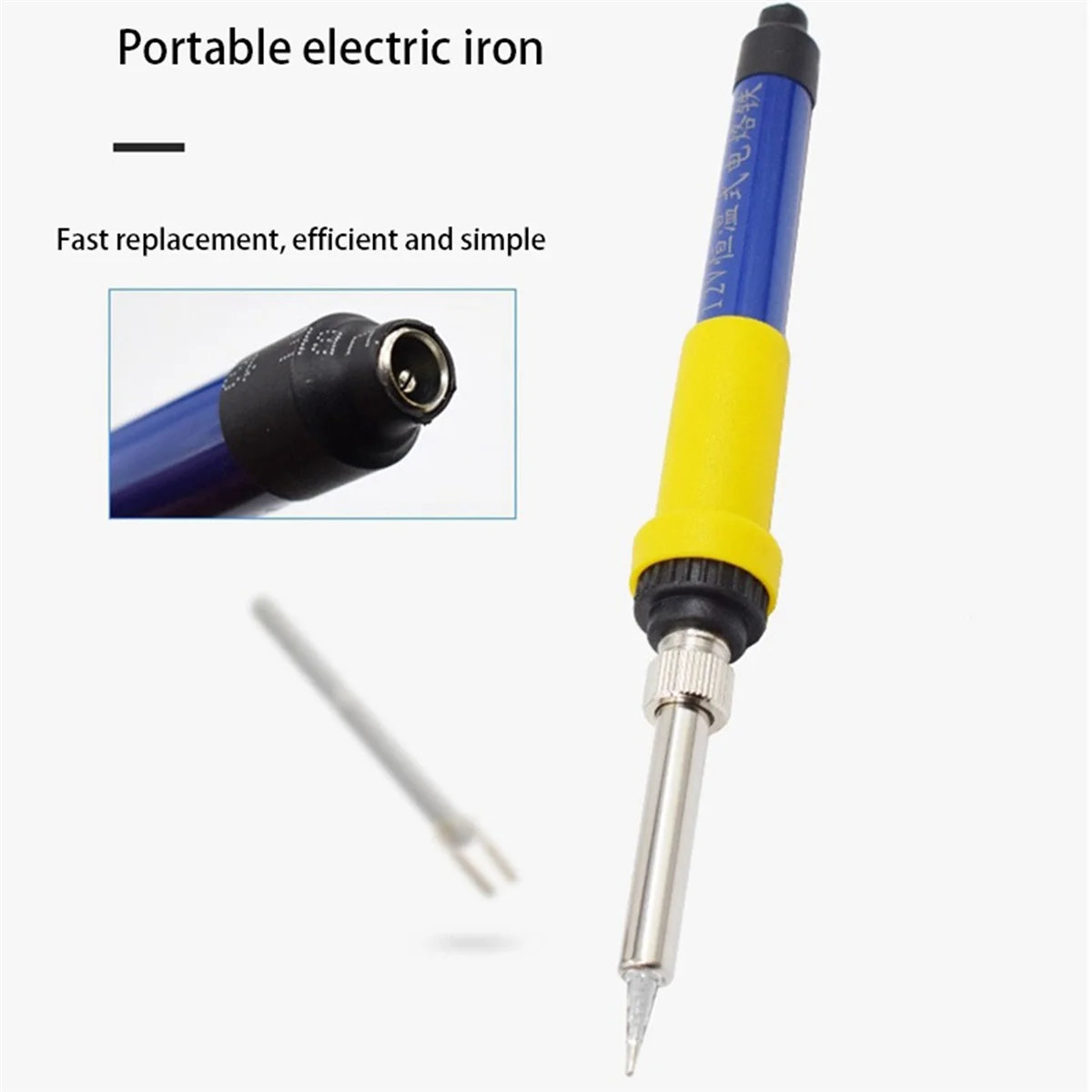 Soldador portátil de bajo voltaje para batería de coche, herramientas de reparación de retrabajo de soldadura con aligador, 60W, CC de 12V