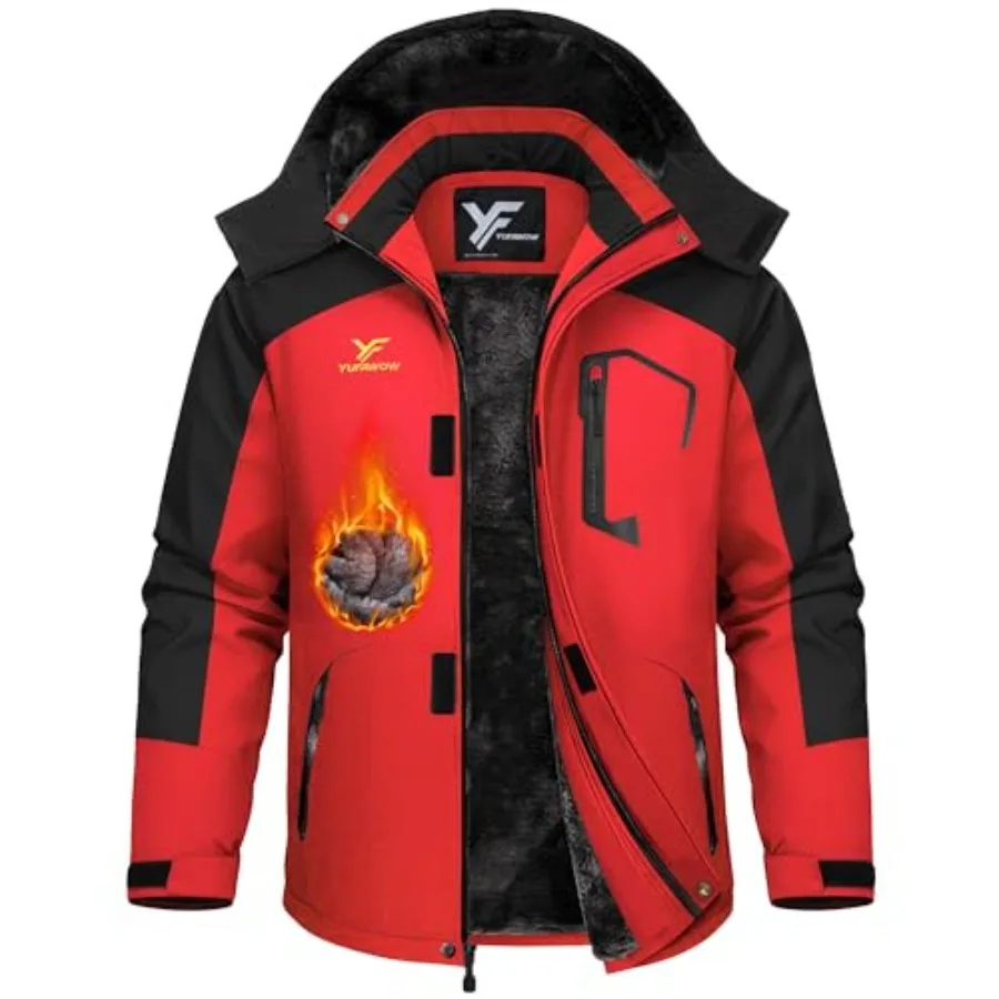

Men's Ski Jacket Waterproof Warm Snowboard Jacket Insulated Winter Coat for Outdoor Cold Weather Sports Work