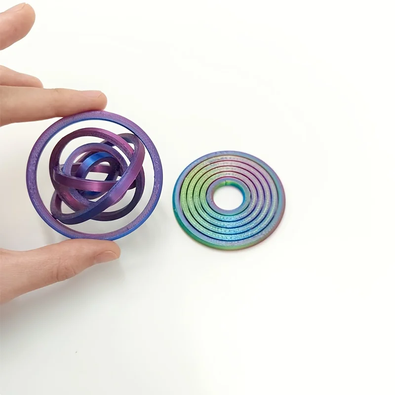 1 individually packaged 3D printed decompression rotating decompression ring, suitable as a Valentine's Day/Christmas decompression gift, and an adult anxiety relief decompression gift. Color random