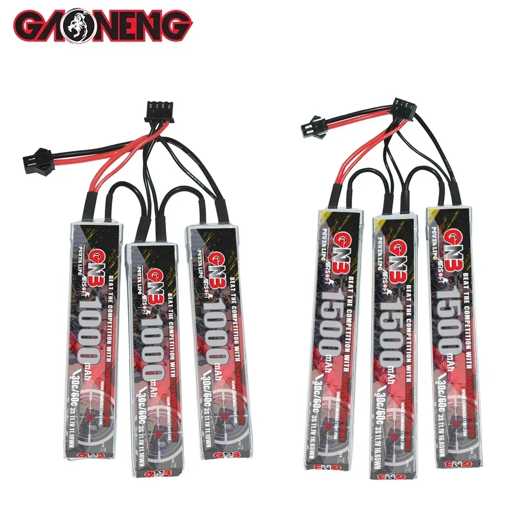 GAONENG 11,1 V 1000 mAh/1500 mAh 3S 30C/60C Split Verbindung Lipo Batterie Für Spielzeug Modell elektrische Wasser Pistole Airsoft Gun Teile