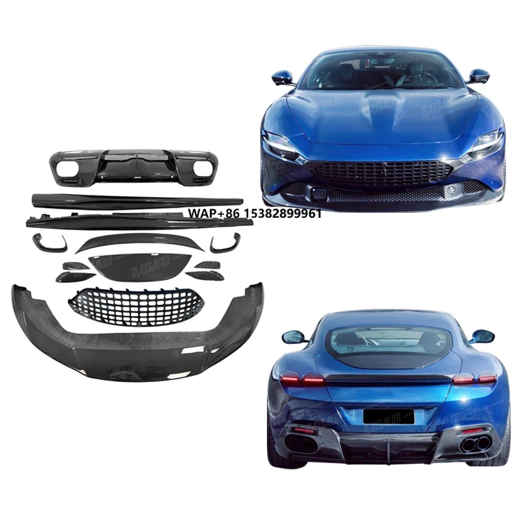 Dry Carbon Fiber Black Body Kit for Roma Upgrade to N Style Car Bodykit