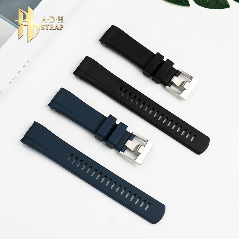 High Quality Fluororubber Strap For Seiko Three Eyed Panda Series SSC909P1 SSC813/819P1 Watch Band 20mm Bracelet Waterproof