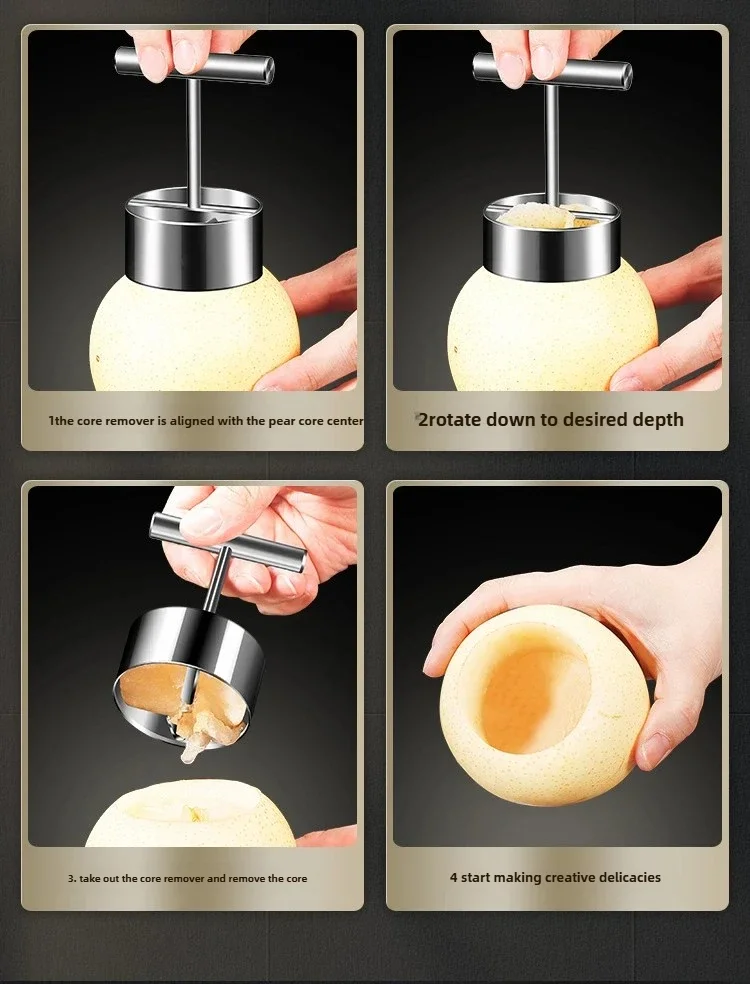 Fruit Core Digger Apple Pear Core Coring Cutter Stainless Steel Fruit Core Pitter Remover Separator for Kitchen Accessories - view 6