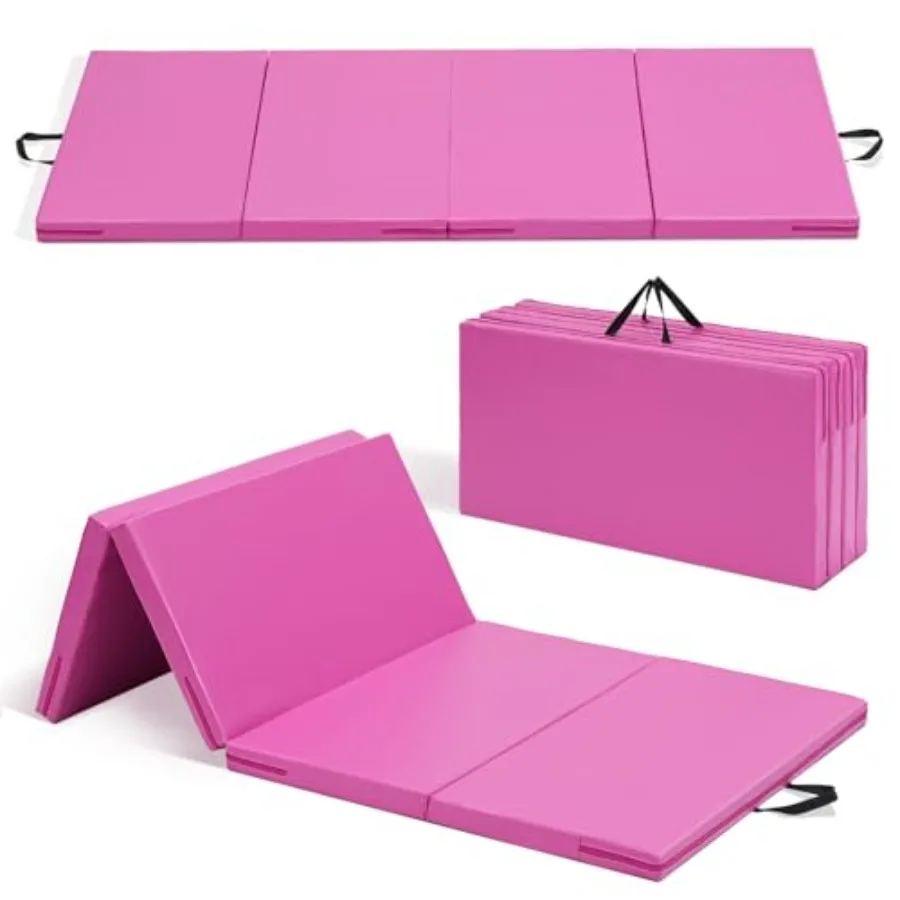 

Home aerobics workout mat EVA foam blue foldable non-slip for gymnastics tumbling and children's exercise