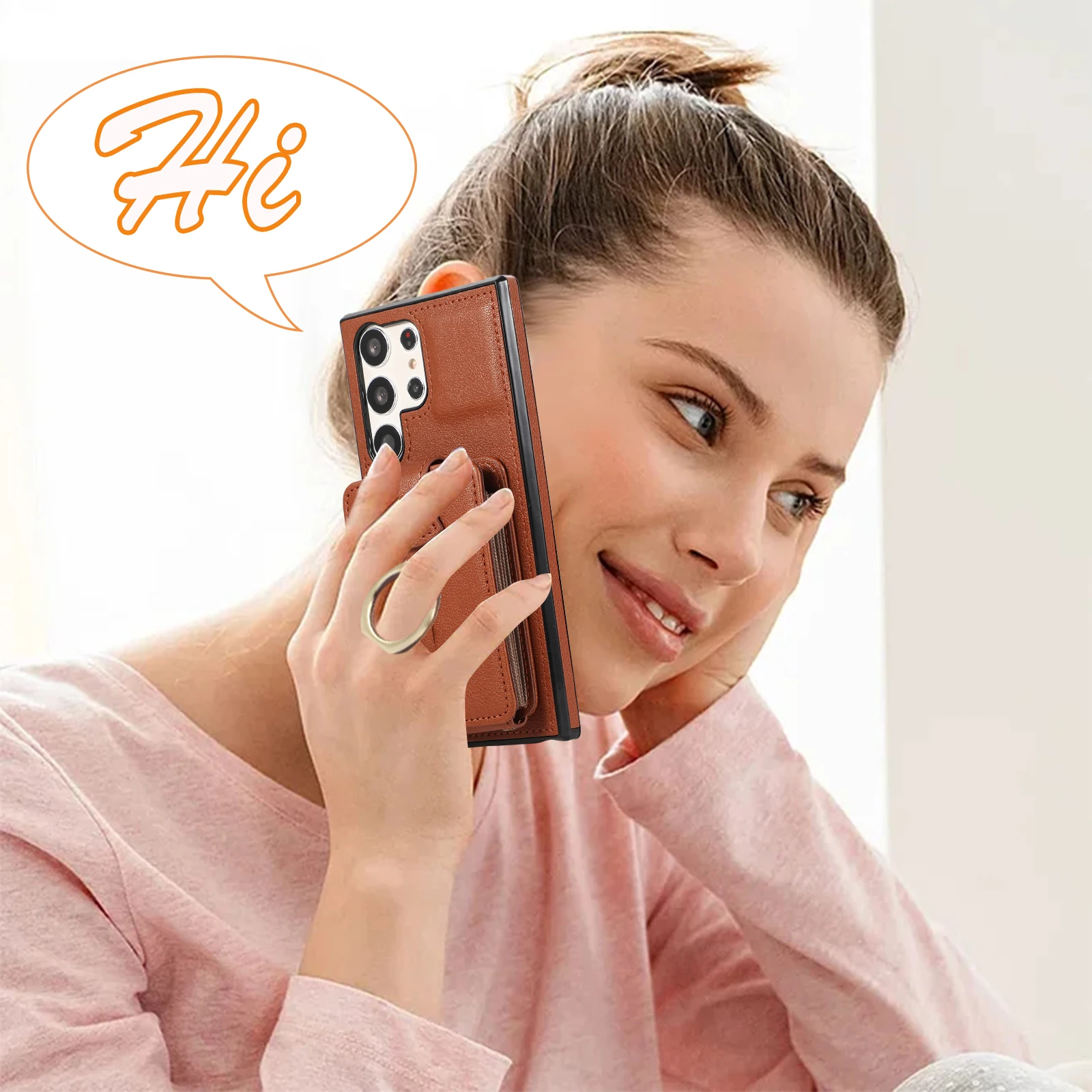 Etui z kieszeniami na karty, do noszenia na ramieniu, z uchwytem na palec, do Samsung Galaxy S26 Ultra S25 FE S24 S23 Plus A07 A17 A26 A16 — zdjęcie produktu 5