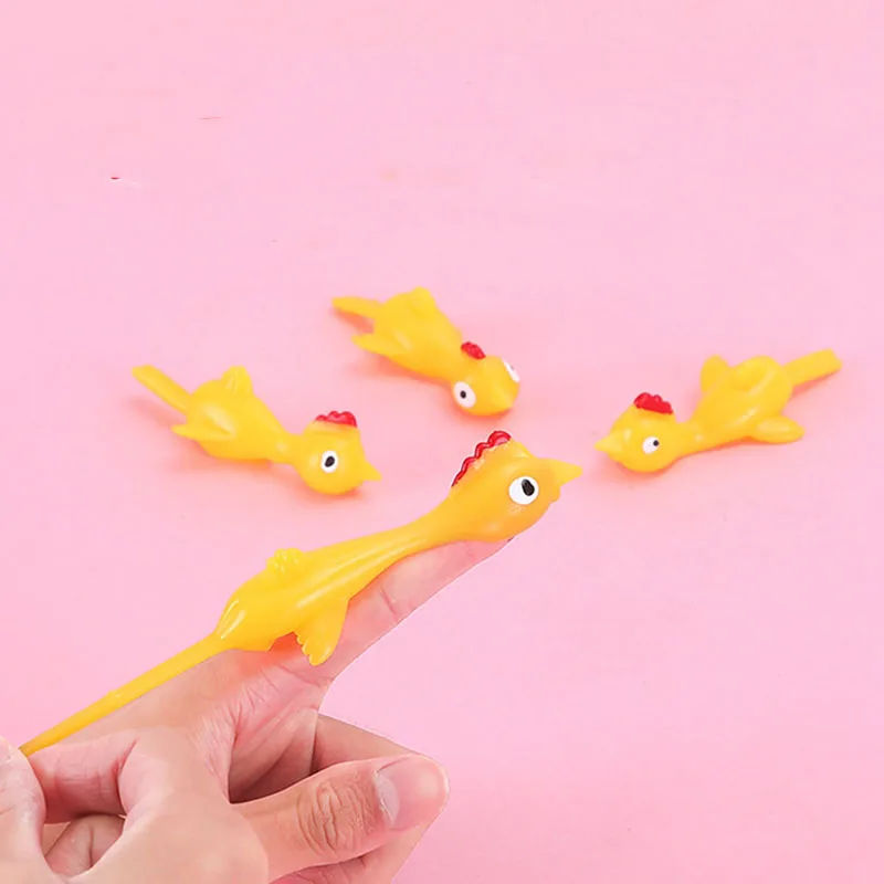 10/20PCS Catapult Turkey Fun Soft Rubber Chick Toys Novelty Kids Adults Gifts Children Pinata Birthday Party Gifts Bag Fillers