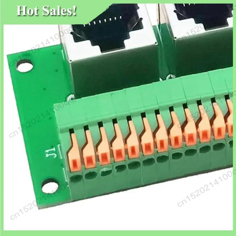 

-FDDT RJ45 Female Breakout Board,Solderless RJ45 To 8Pin Quick Spring Terminal,Three Ways RJ45 Female Connector With PCB Board