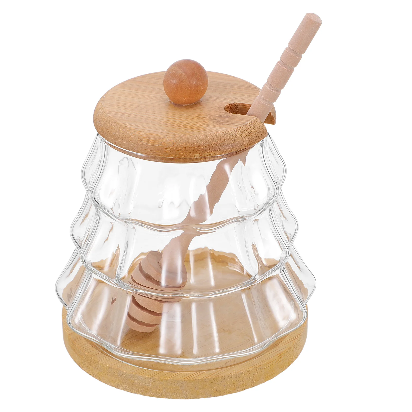 

1Set 450Ml Honey Storage Jar Glass High Borosilicate Airtight Lid Stirrer Clear Container for Kitchen Jam Preservation Vintage