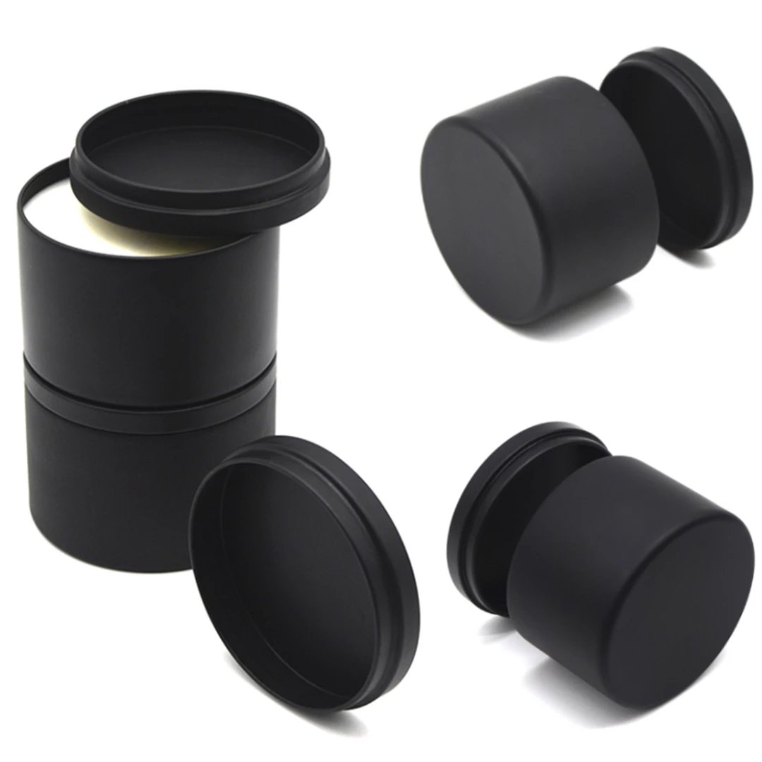 12pcs 4oz/8oz Empty Matte Black Candle Jar with Lid - Multipurpose Metal Container for Candle Making, Storage, and Gifts