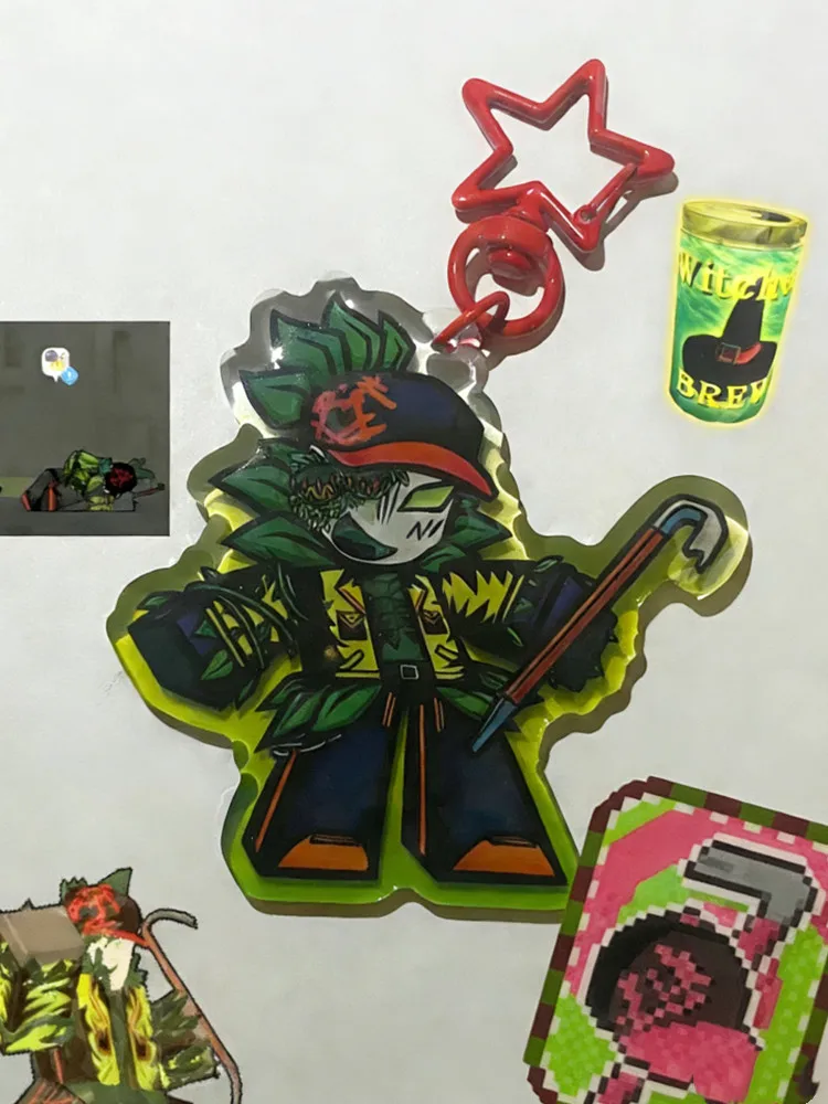 Llavero de acrílico de Rob Griefer Blocktales Forsaken, colgante de personaje de videojuego de dibujos animados