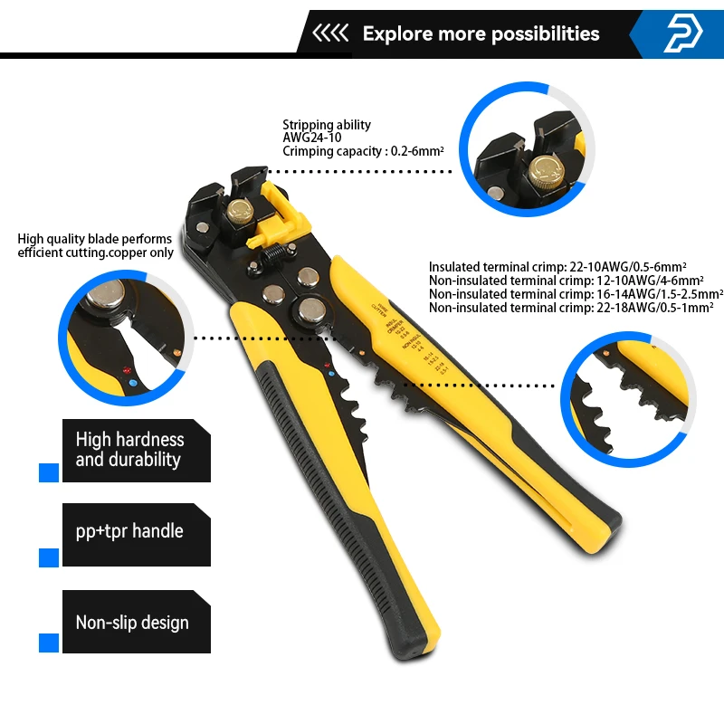 PROSTORMER 3 in 1 Wire Stripper Self Adjustable Automatic Cable Wire Stripper Crimping Plier Crimper Terminal Cutter Hand Tool