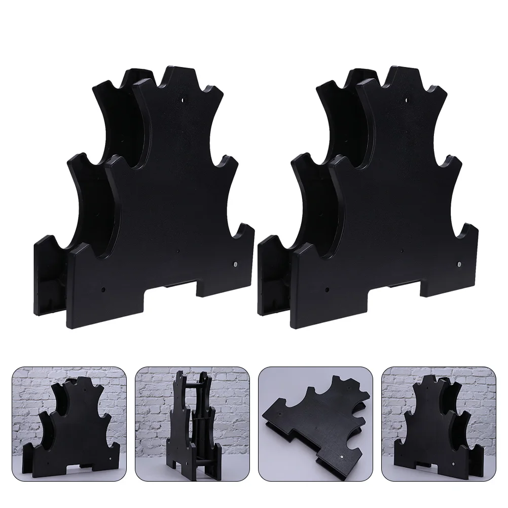 2 قطعة رف تخزين الدمبل حامل شجرة بلاستيكية خفيف الوزن ومحمول ومريح لعشاق اللياقة البدنية حامل الدمبل #1