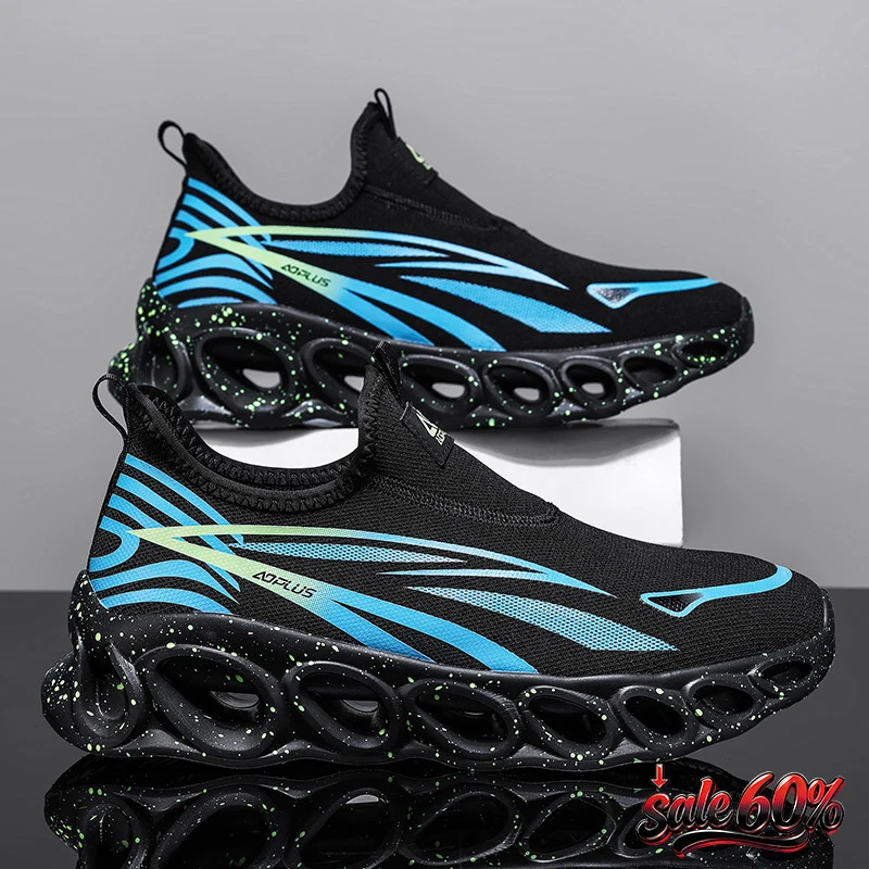 2026 Men Slip On Athletic Sneakers Breathable Cushion Running Shoes Anti Slip Light Training Sports Footwear Walking For Male