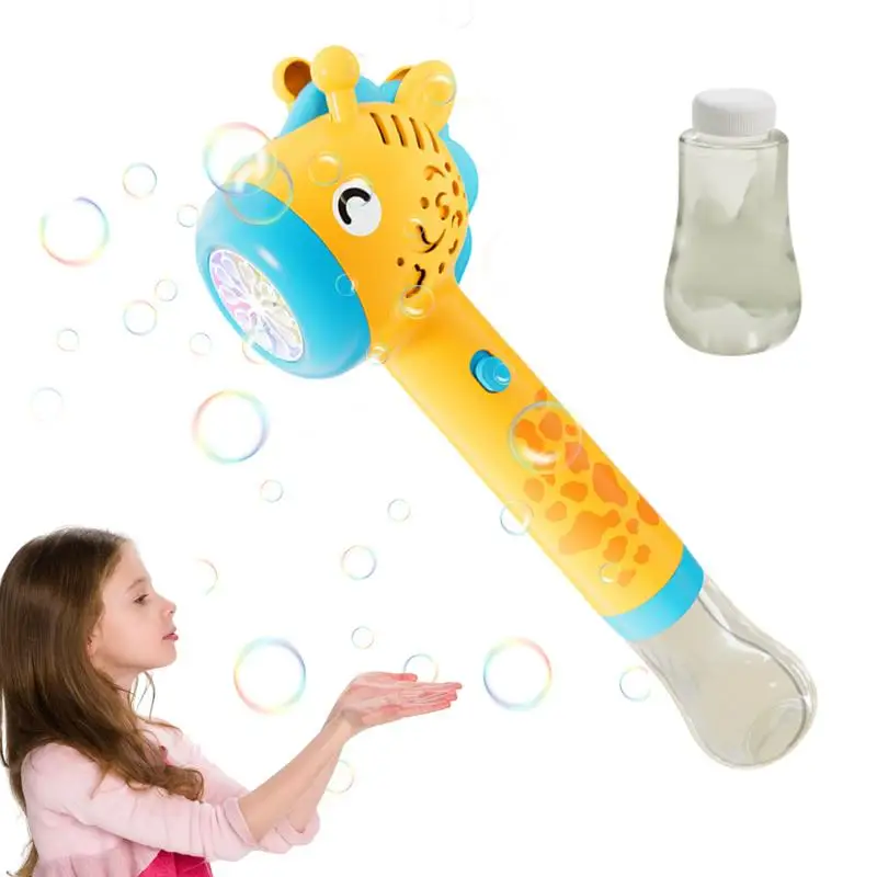 Bubble Wand Giraffe Bubble Machine Maker With Thrilling LED Effect 10 Hole Light Up Giraffe Automatic Bubble For Maker Machine