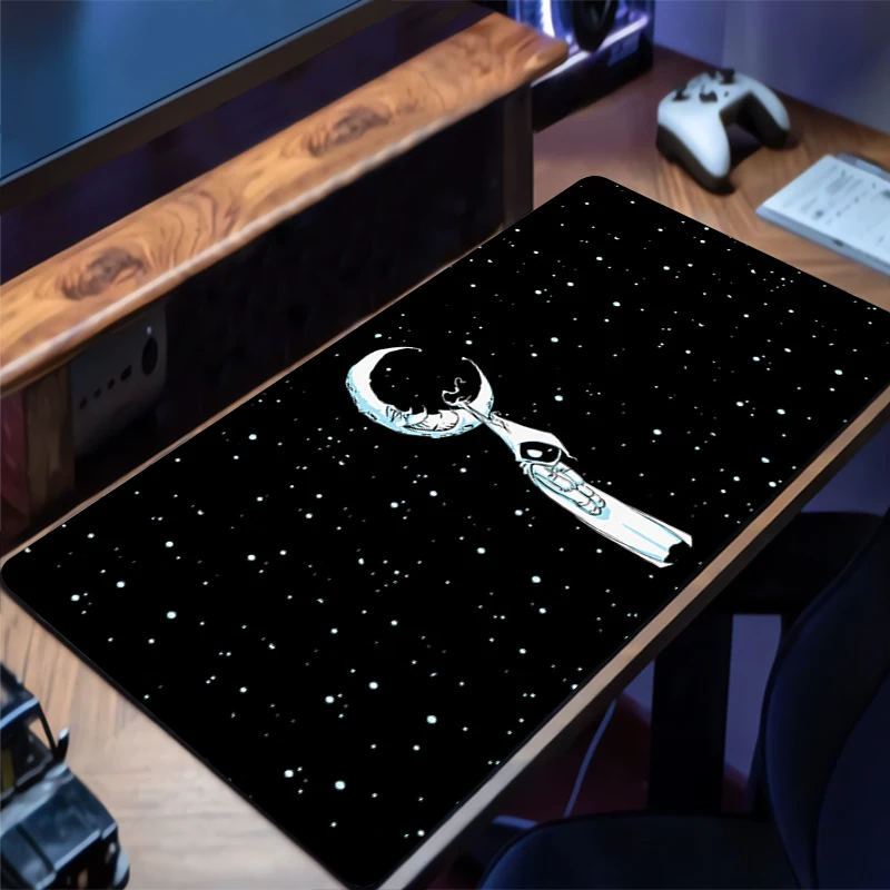 Tappetino per mouse M-marvel Moon Knight Tappetino per mouse da gioco esteso con bordi cuciti Tappetino da scrivania Base antiscivolo Tappetino per tastiera del computer