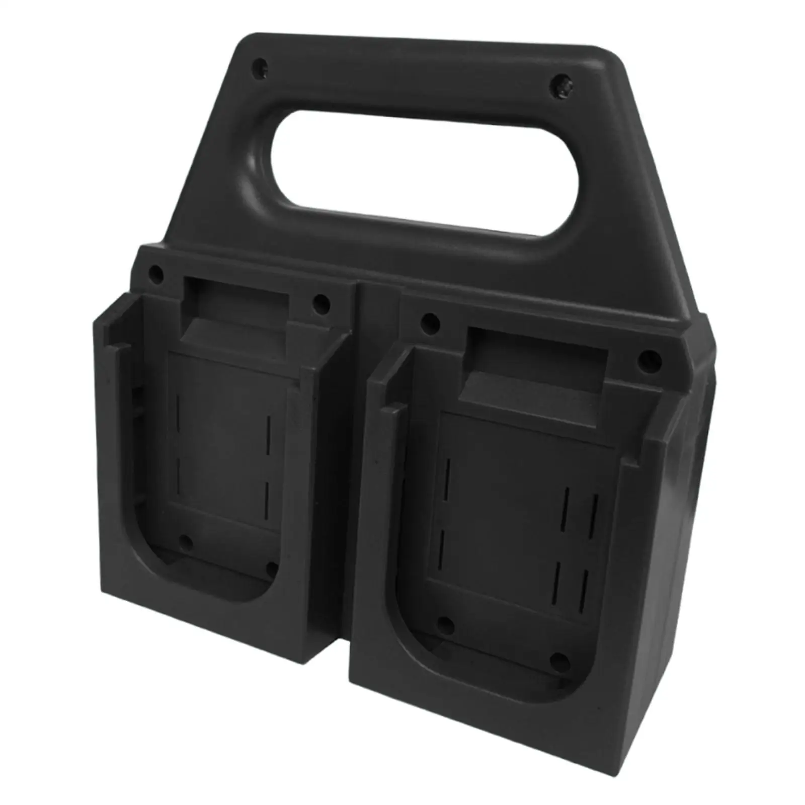 Batterieregal, tragbar, praktisch, schwarz, robust, mit 4 Steckplätzen kompatibel, geräumiges Hand-Batterie-Aufbewahrungsregal, Batterie-Organizer