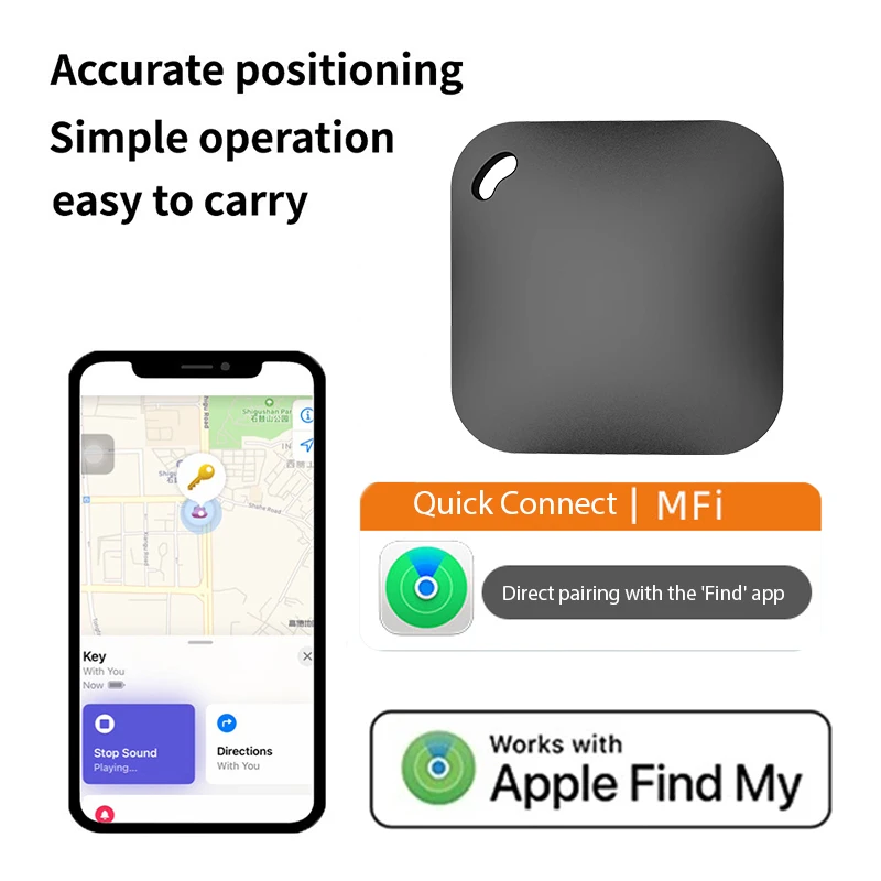 GPS Pet Positioning Tag Tracker Kids Luggage Key Finder Smart Tracking Device Dedicated Locator For Apple Find My App IOS System